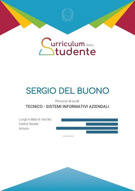 Esempio di un curriculum dello Studente 01