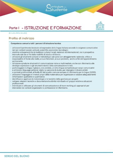 Esempio di un curriculum dello Studente 05