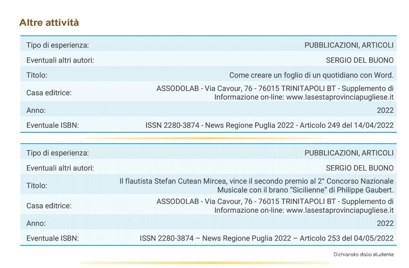 Esempio di un curriculum dello Studente 11 grande immagine